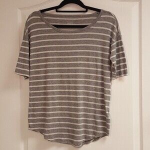 GAP Grey Metallic Striped Tee